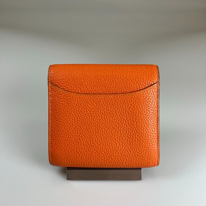 HERMES X刻 橘銀康康短夾-1