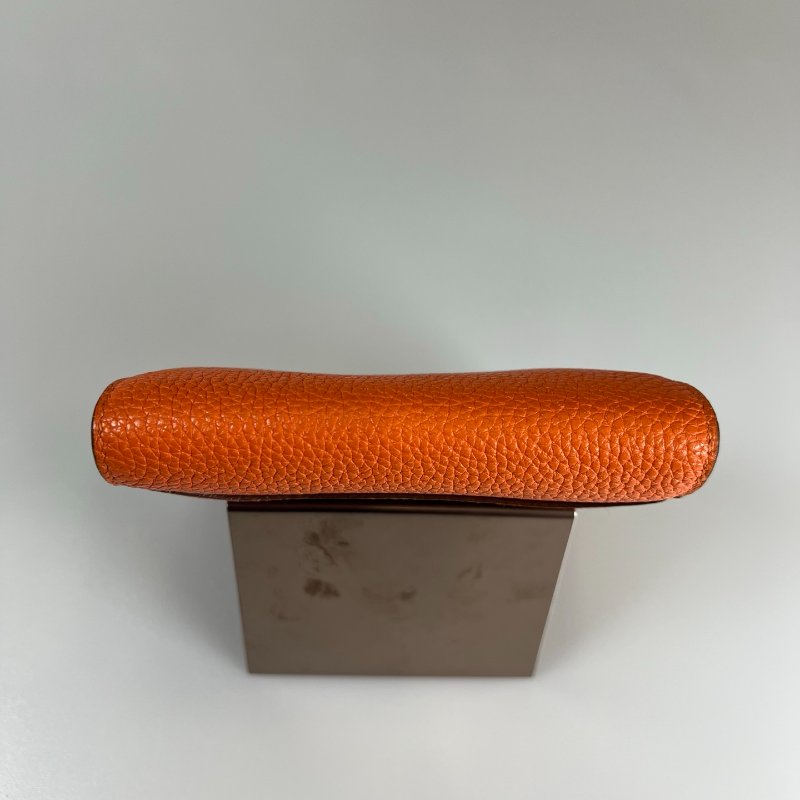 HERMES X刻 橘銀康康短夾-4