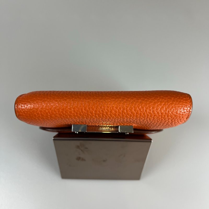 HERMES X刻 橘銀康康短夾-5