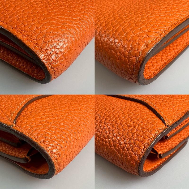 HERMES X刻 橘銀康康短夾-14