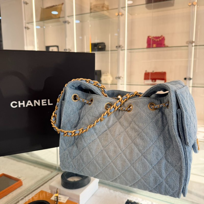 *SHIHNA名牌精品* Chanel 25 小號 Hobo Bag 水洗單寧布 金釦-1