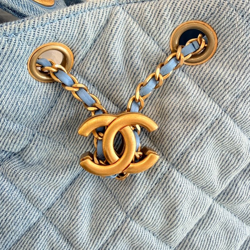 *SHIHNA名牌精品* Chanel 25 小號 Hobo Bag 水洗單寧布 金釦-6