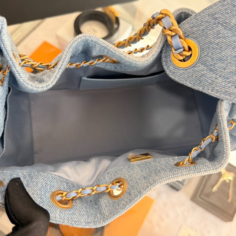 *SHIHNA名牌精品* Chanel 25 小號 Hobo Bag 水洗單寧布 金釦-7