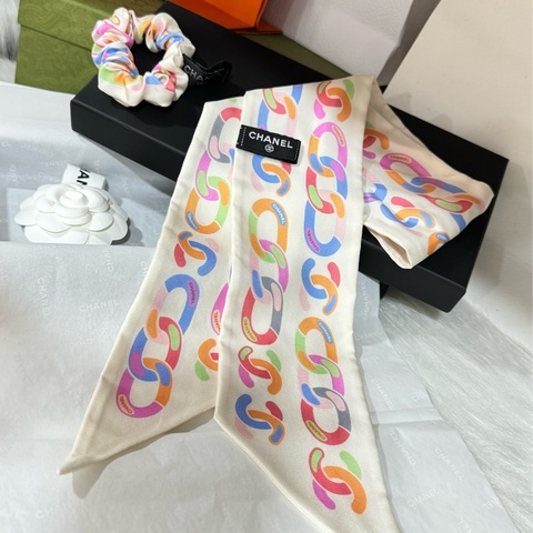 Chanel 絲巾+髮帶