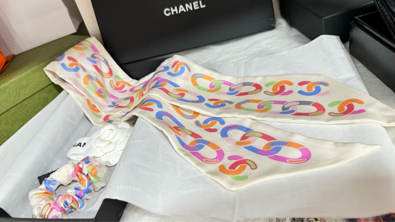 Chanel 絲巾+髮帶-1