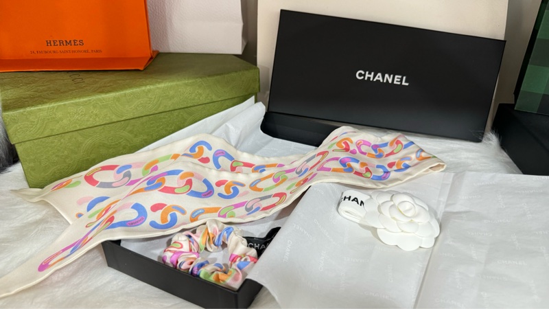 Chanel 絲巾+髮帶-8