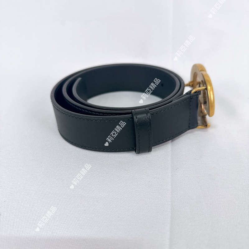 莉亞精品♡ Gucci雙G金釦皮帶 70cm 二手美品-5