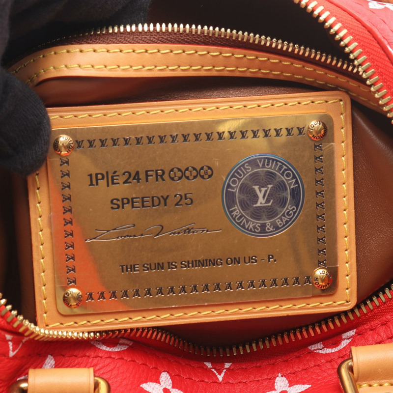 路易威登 Speedy P9 Bandoulire 25 紅色手提包 M24425 PVC塗層帆布皮革 紅色 二手 女士-3