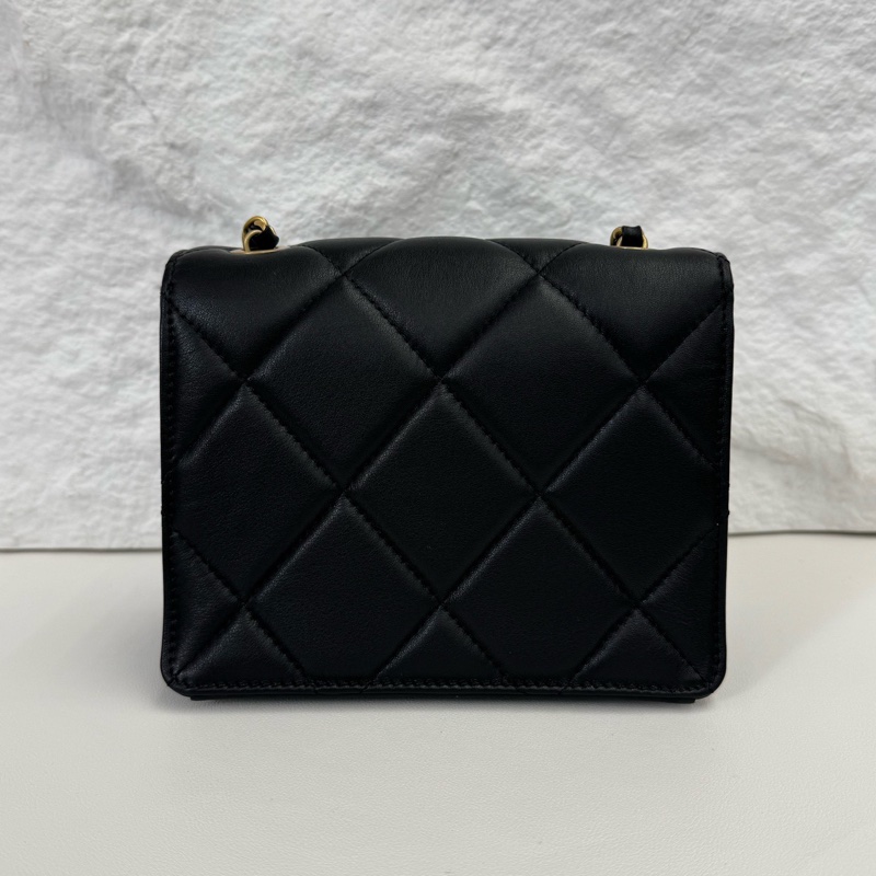 ✨全新 Chanel 22A 23K 香奈兒 寶石扣 黑金樹脂 方胖子 風琴包單肩包鏈條包 芯片款 ✅正品-1