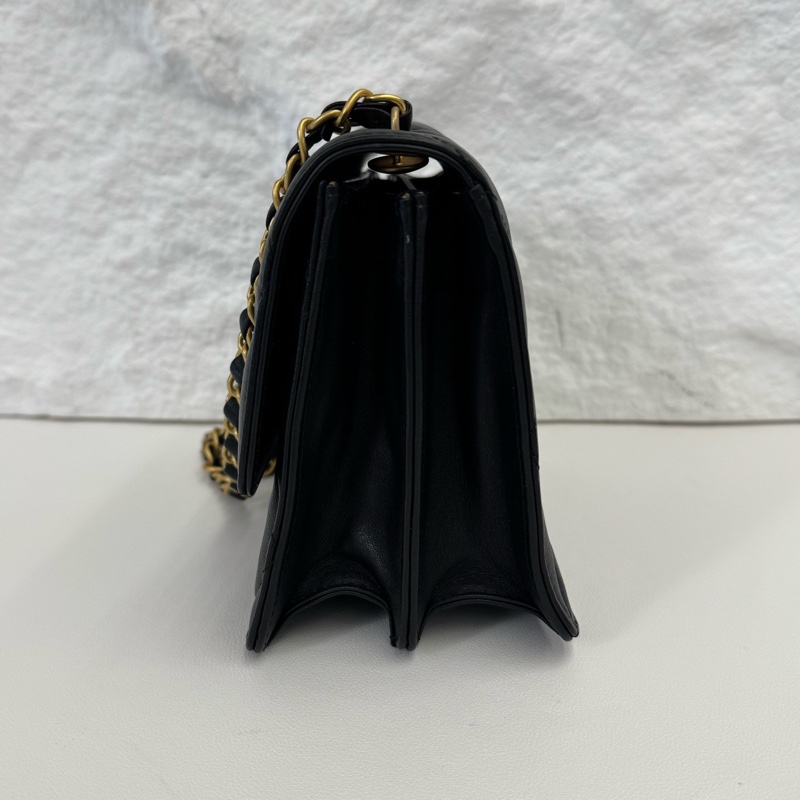 ✨全新 Chanel 22A 23K 香奈兒 寶石扣 黑金樹脂 方胖子 風琴包單肩包鏈條包 芯片款 ✅正品-3