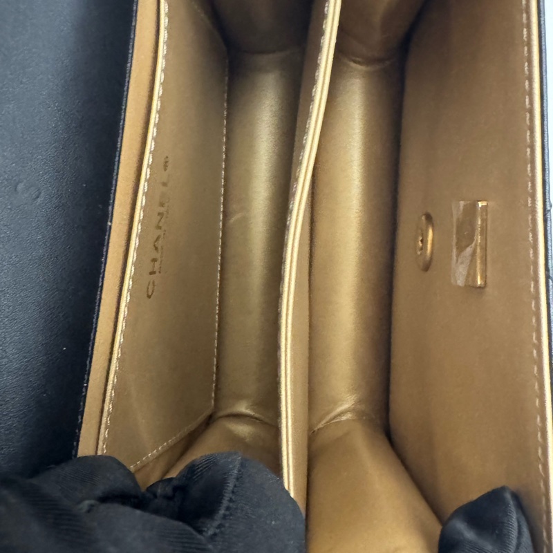✨全新 Chanel 22A 23K 香奈兒 寶石扣 黑金樹脂 方胖子 風琴包單肩包鏈條包 芯片款 ✅正品-5
