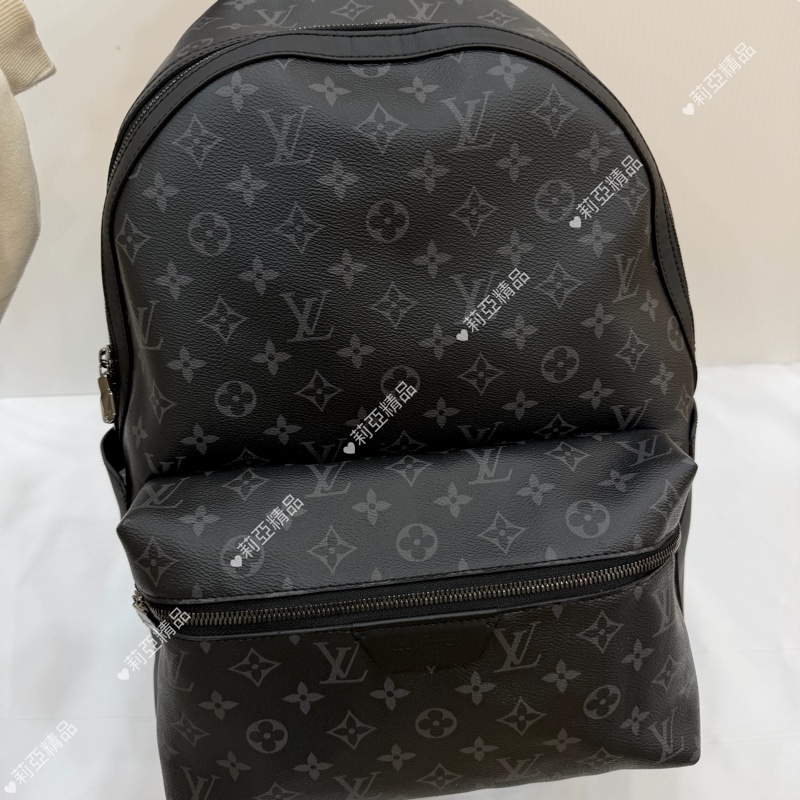 莉亞精品♡Lv 黑灰老花後背包 二手美包-2