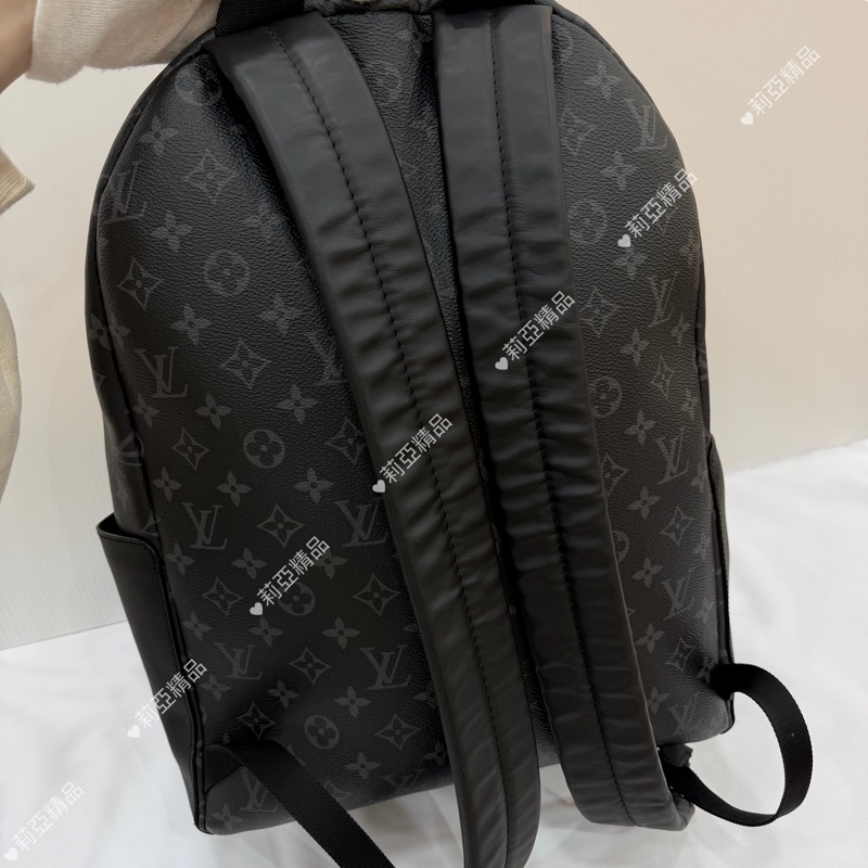 莉亞精品♡Lv 黑灰老花後背包 二手美包-3
