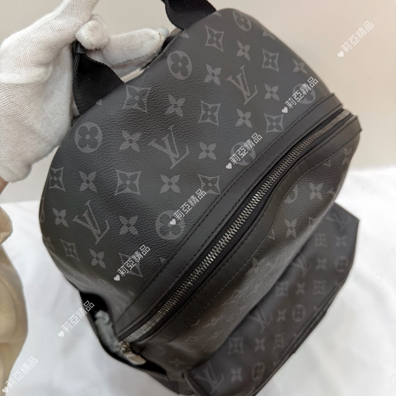 莉亞精品♡Lv 黑灰老花後背包 二手美包-4