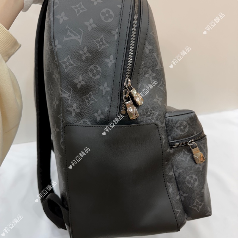 莉亞精品♡Lv 黑灰老花後背包 二手美包-5