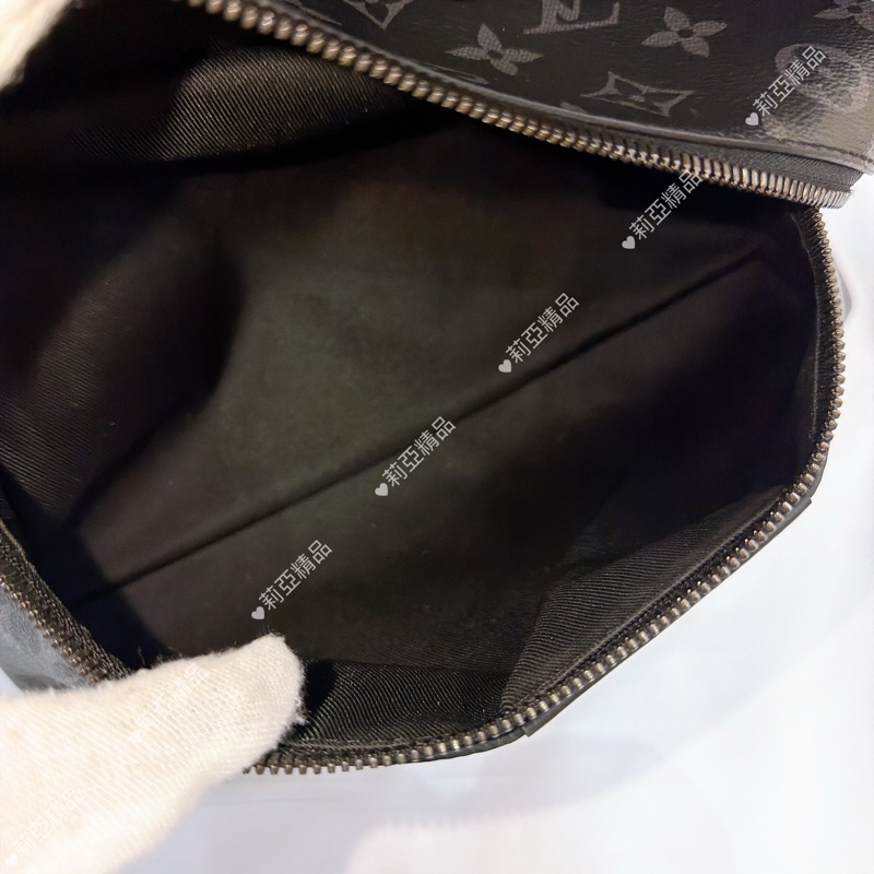 莉亞精品♡Lv 黑灰老花後背包 二手美包-12