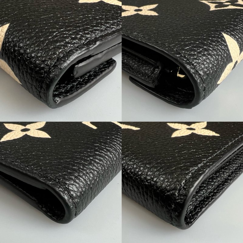 LV M80968/晶片款 黑皮革壓紋Victorine三折短夾-13