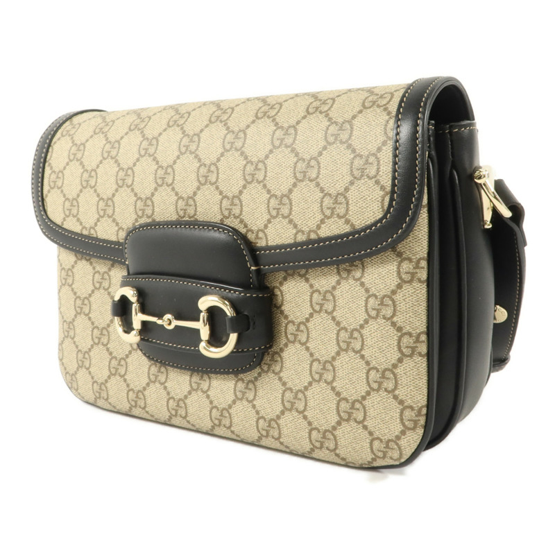 GUCCI 塗層帆布Horsebit 1955 Medium肩背袋-2