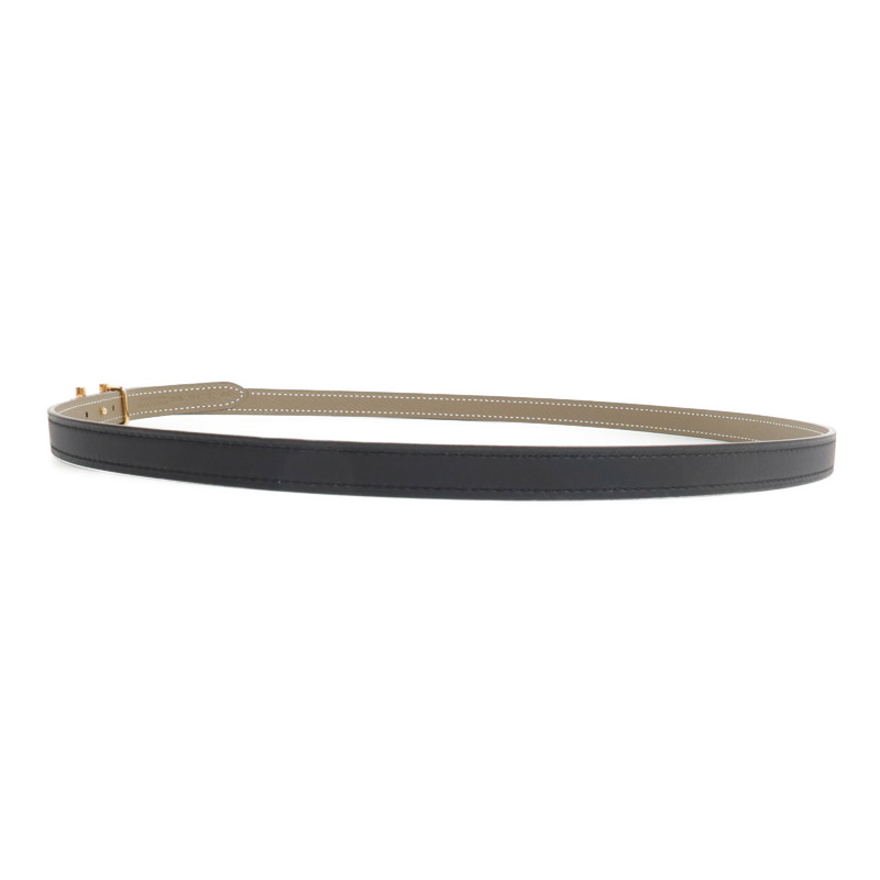 HERMES Epsom/Swift皮革Gamma Reversible Belt 90cm皮帶Etoupe/Noir-1