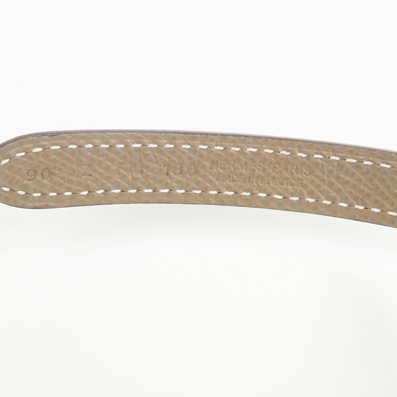 HERMES Epsom/Swift皮革Gamma Reversible Belt 90cm皮帶Etoupe/Noir-6