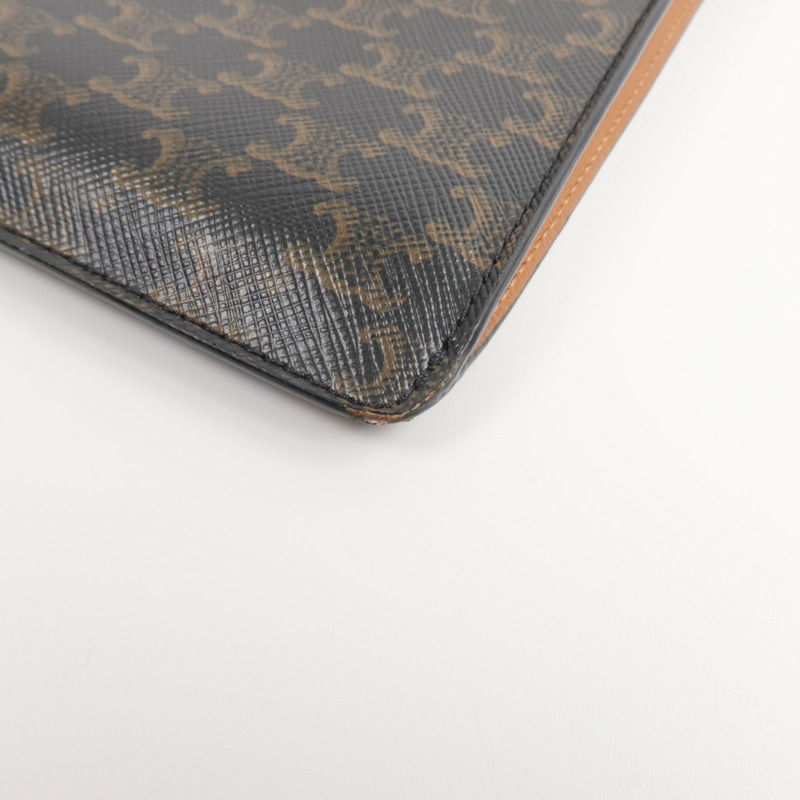 CELINE 塗層帆布/牛皮皮革Triomphe Phone Pouch with Flap肩背袋-5