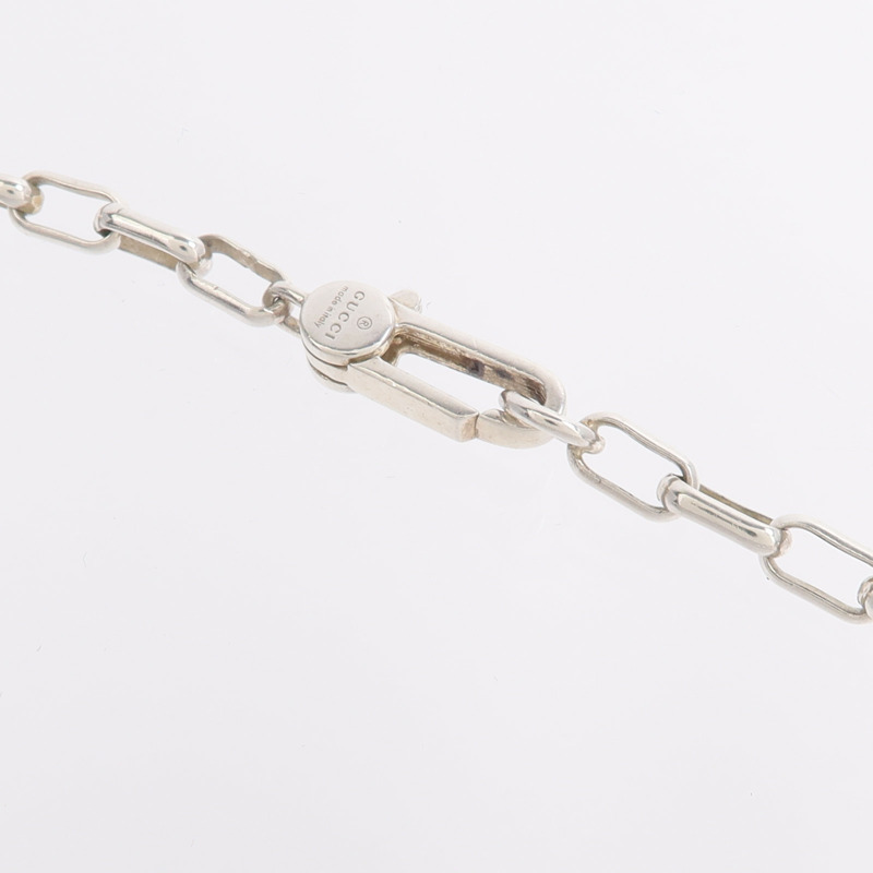 GUCCI 925純銀Interlocking Double G Pendant Necklace項鍊-4
