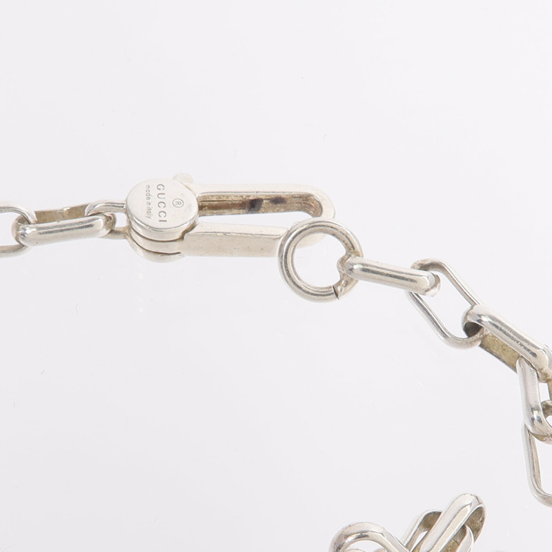 GUCCI 925純銀Interlocking Double G Pendant Necklace項鍊-5