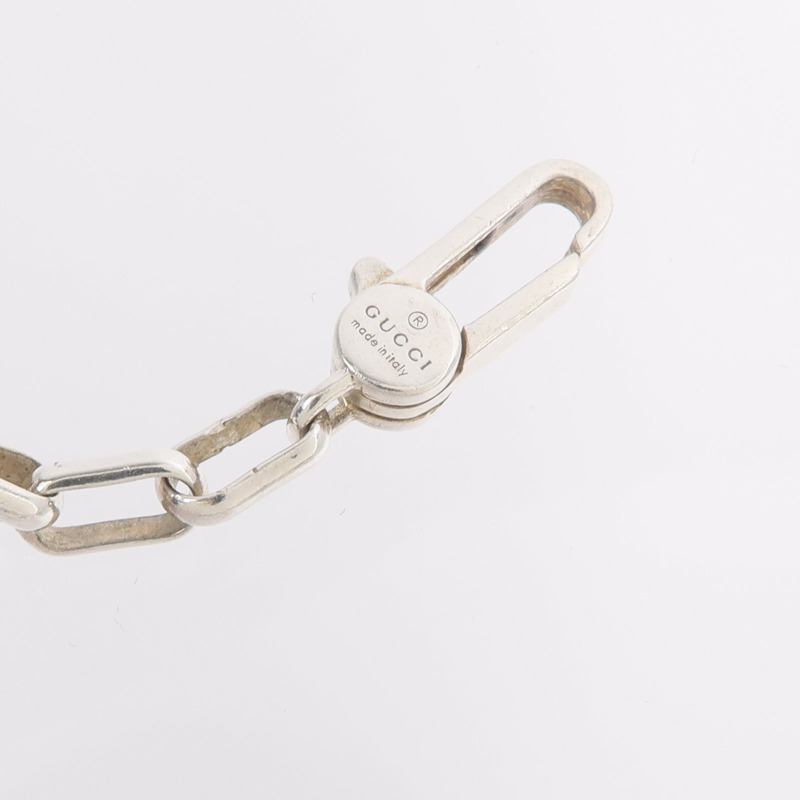 GUCCI 925純銀Interlocking Double G Pendant Necklace項鍊-6