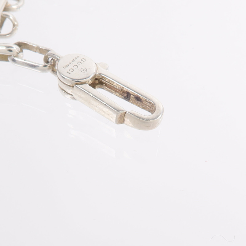 GUCCI 925純銀Interlocking Double G Pendant Necklace項鍊-9