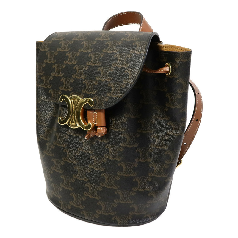 CELINE 塗層帆布Bonnie Triomphe Backpack背包-1