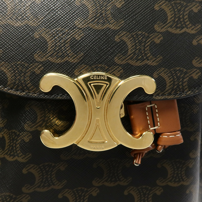 CELINE 塗層帆布Bonnie Triomphe Backpack背包-7