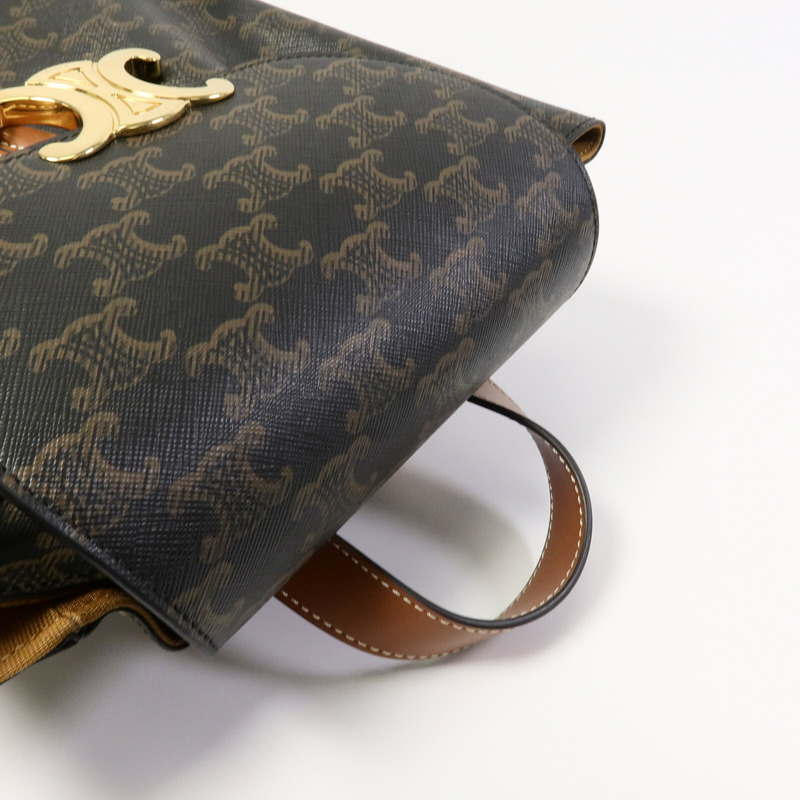 CELINE 塗層帆布Bonnie Triomphe Backpack背包-8