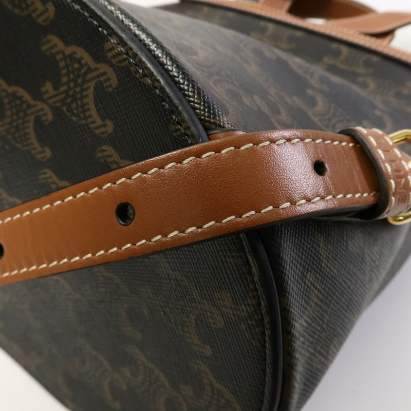 CELINE 塗層帆布Bonnie Triomphe Backpack背包-14