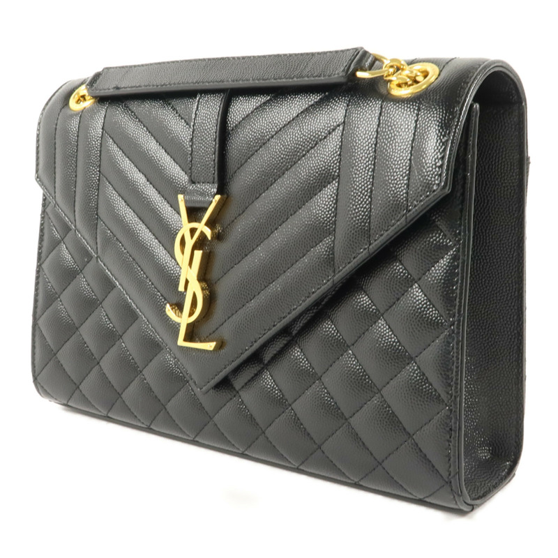 SAINT LAURENT 牛皮皮革Envelope Medium鏈帶肩背袋-2