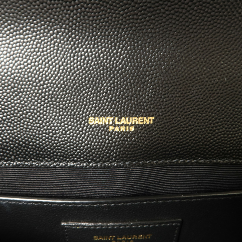 SAINT LAURENT 牛皮皮革Envelope Medium鏈帶肩背袋-5