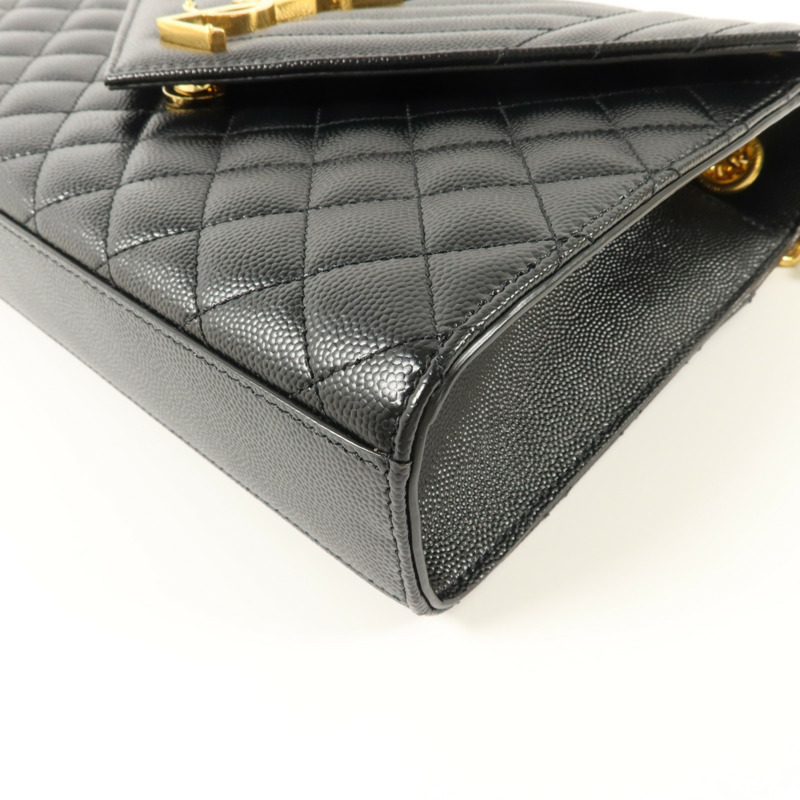 SAINT LAURENT 牛皮皮革Envelope Medium鏈帶肩背袋-13