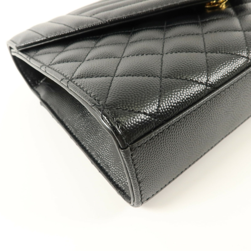SAINT LAURENT 牛皮皮革Envelope Medium鏈帶肩背袋-14