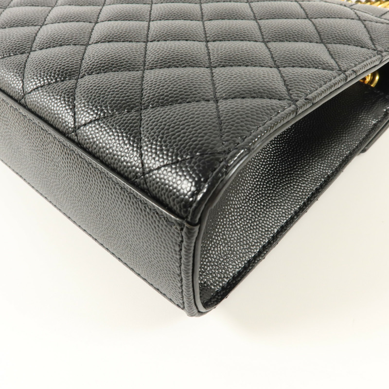 SAINT LAURENT 牛皮皮革Envelope Medium鏈帶肩背袋-15