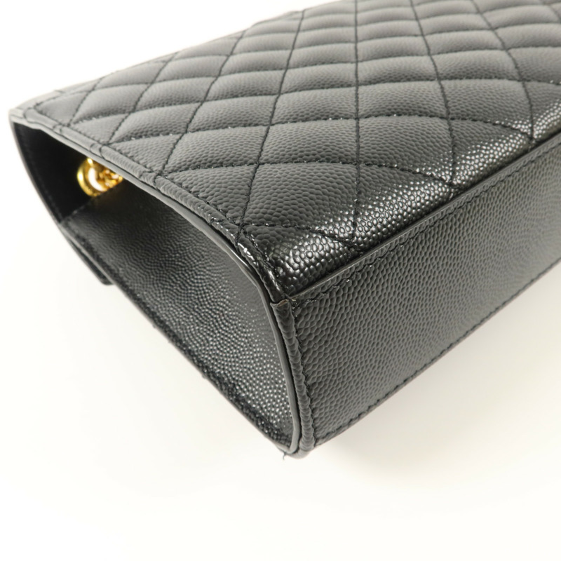 SAINT LAURENT 牛皮皮革Envelope Medium鏈帶肩背袋-16