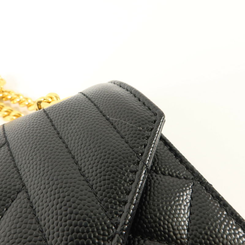 SAINT LAURENT 牛皮皮革Envelope Medium鏈帶肩背袋-18