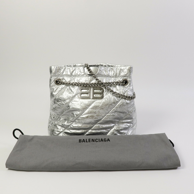 BALENCIAGA 牛皮皮革Crush Tote XS鏈帶肩背袋-8