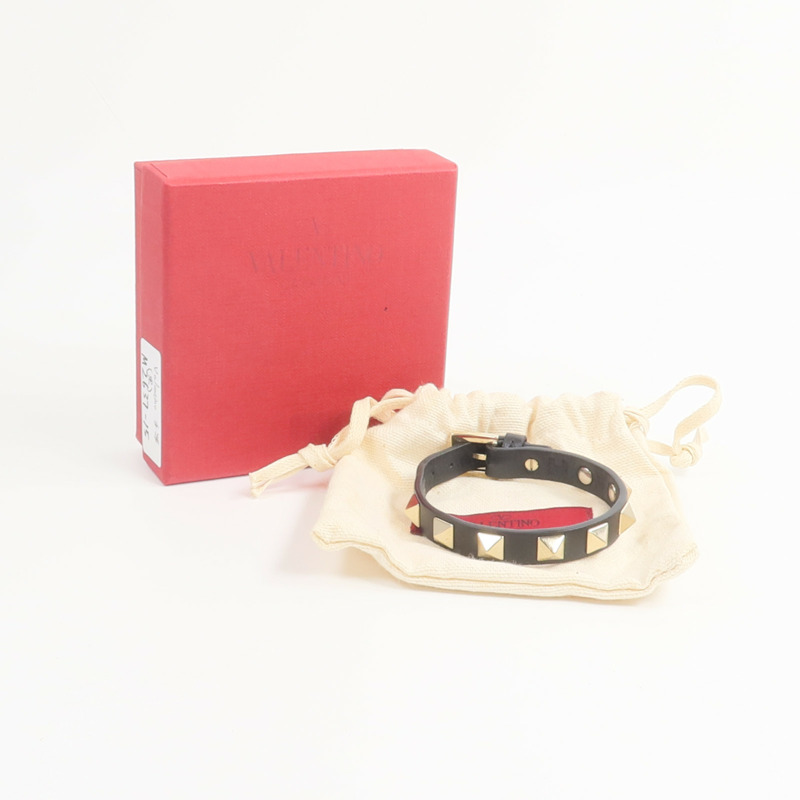 Valentino 牛皮皮革Garavani Rockstud Bracelet手鐲-8