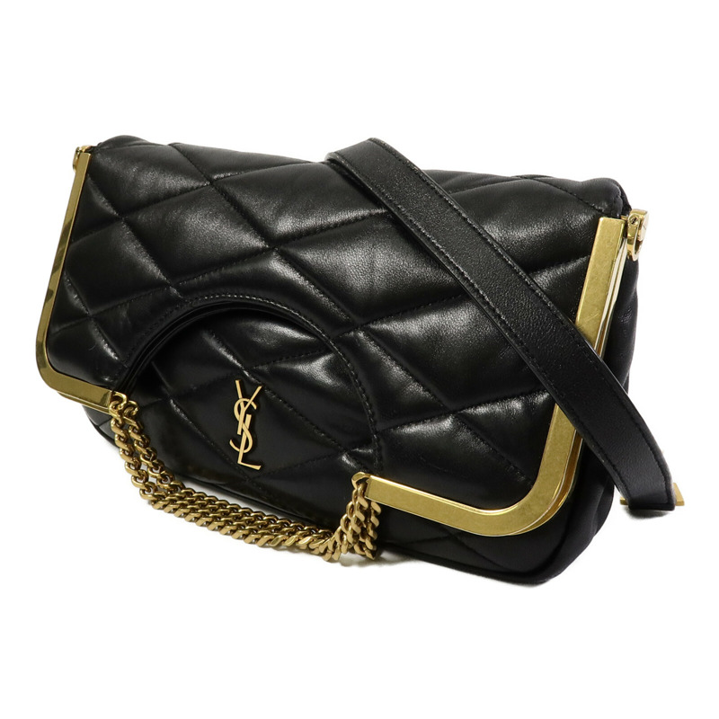 YVES SAINT LAURENT 羊皮皮革87 Frame Fold Over Shoulder Bag手挽肩背兩用袋-1