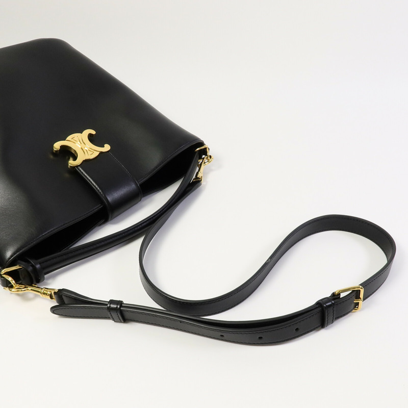 CELINE 牛皮皮革Louise Bucket Medium手挽肩背兩用袋-11
