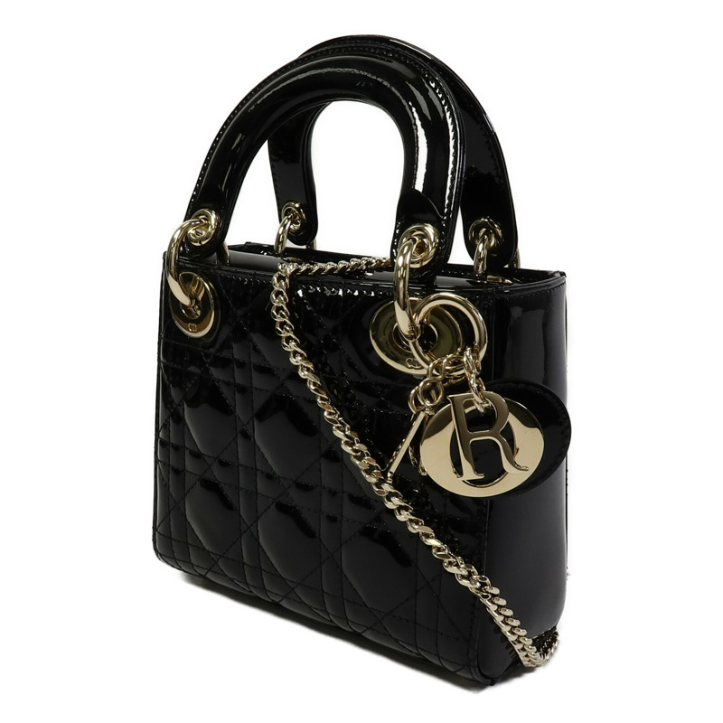 Dior 漆皮皮革Lady Dior Mini手挽肩背兩用袋-1