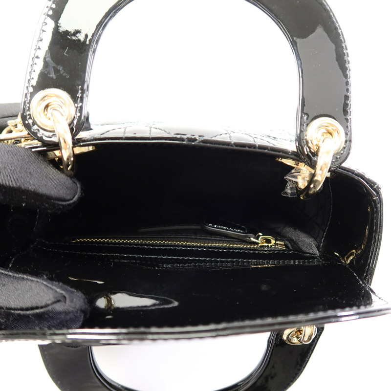 Dior 漆皮皮革Lady Dior Mini手挽肩背兩用袋-4