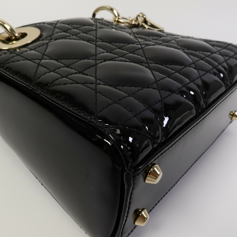 Dior 漆皮皮革Lady Dior Mini手挽肩背兩用袋-11