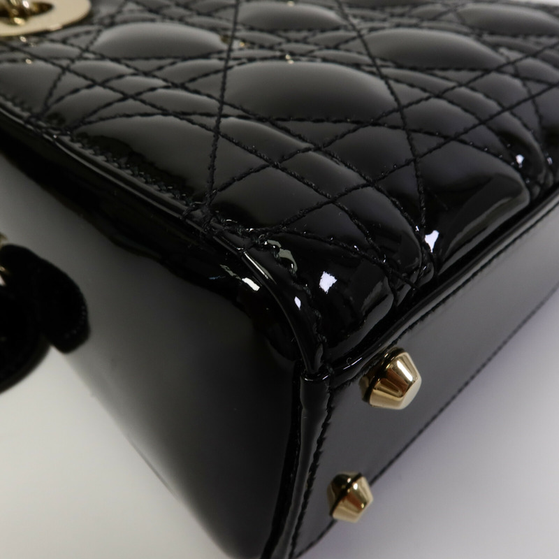 Dior 漆皮皮革Lady Dior Mini手挽肩背兩用袋-13