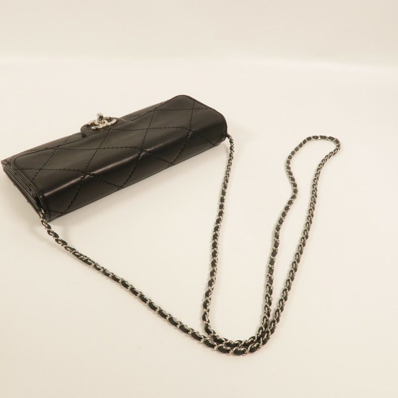 CHANEL 羊皮皮革WOC鏈帶肩背袋-7