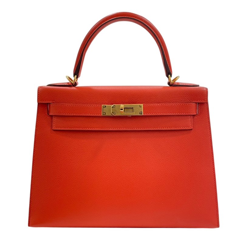 HERMES 愛馬仕 KELLY 28 凱莉包 EPSON 橘色系 金釦-1